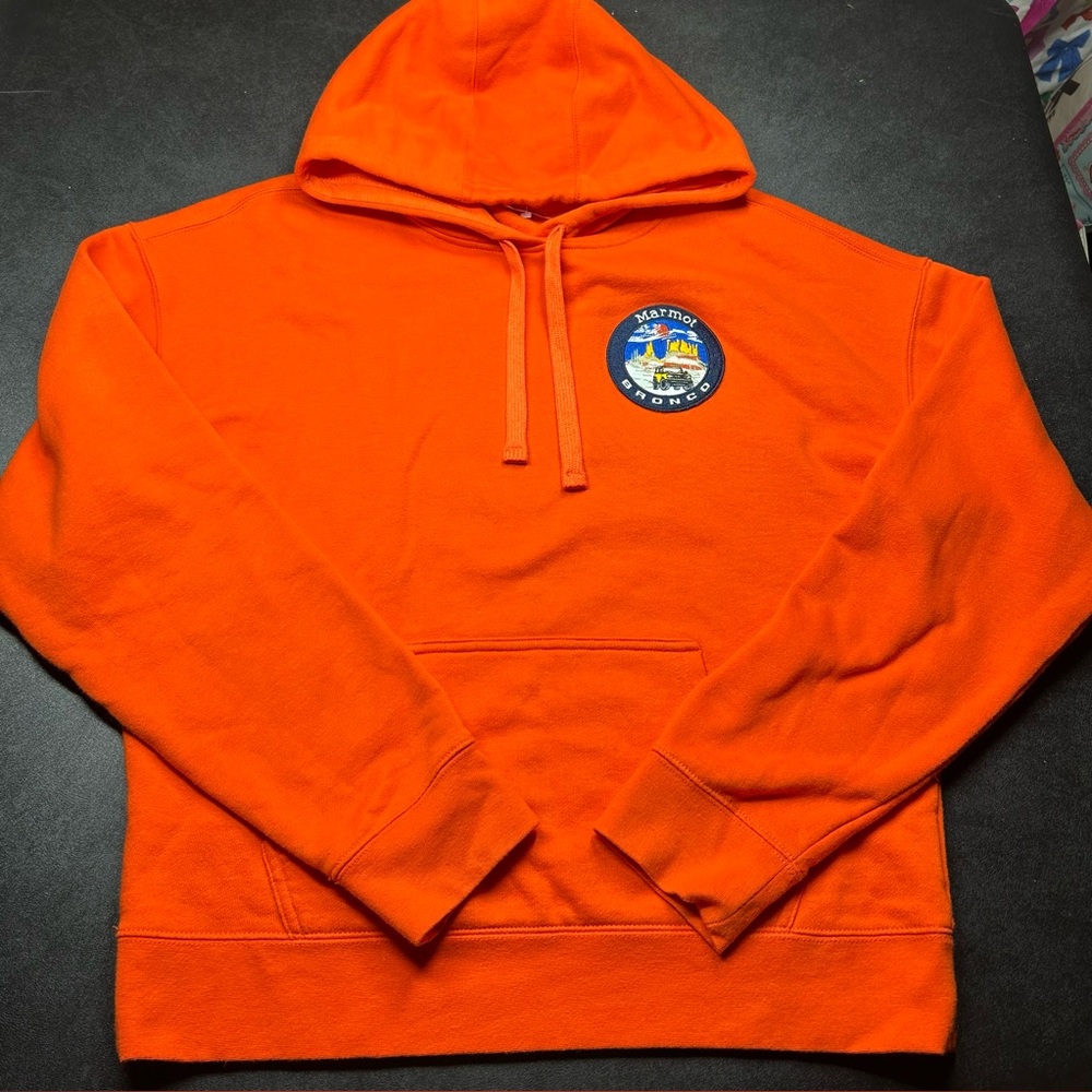Marmot x Bronco Women’s Size L Orange Hooded Sweatshirt